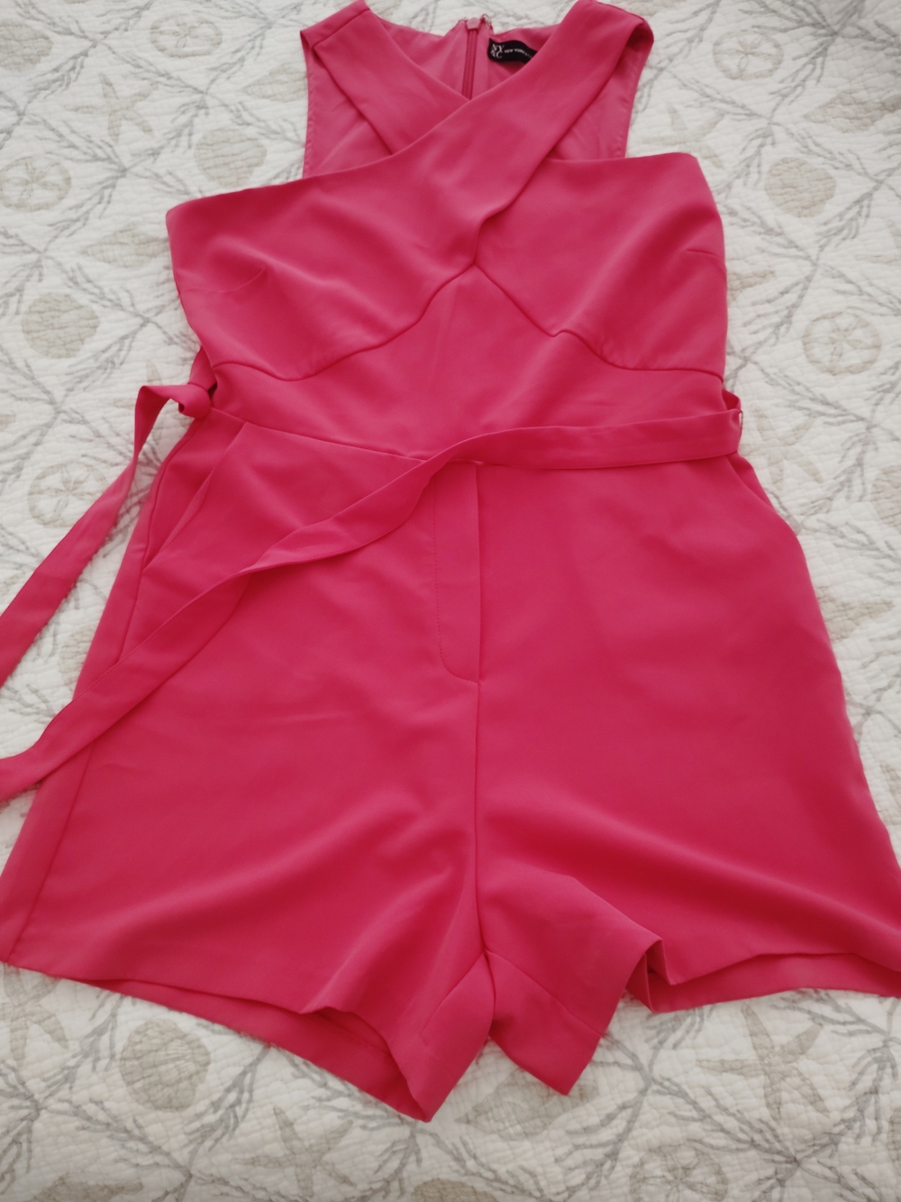 New York & Company Hot Pink Sleeveless Romper